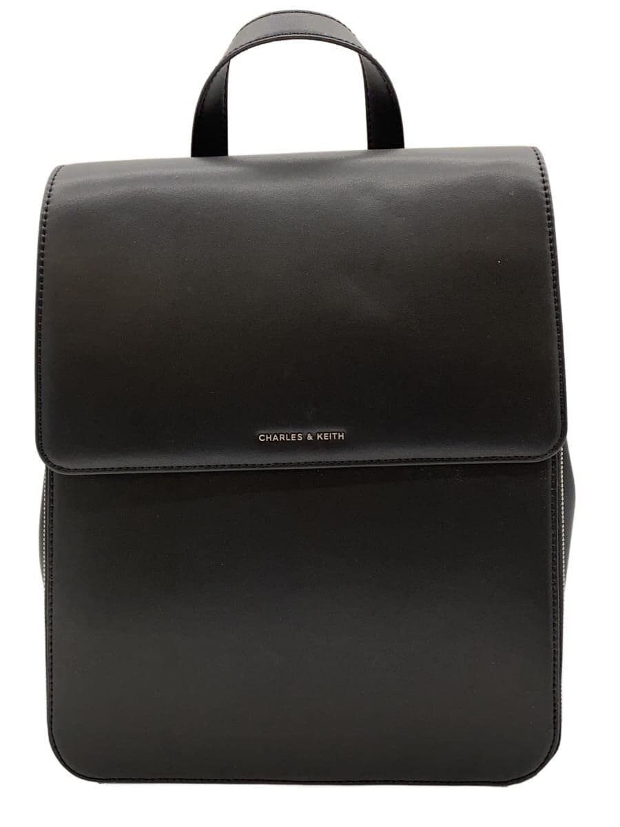 CHARLES&KEITH Front Flap Structured Backpack BLK 60681127 23L7 W