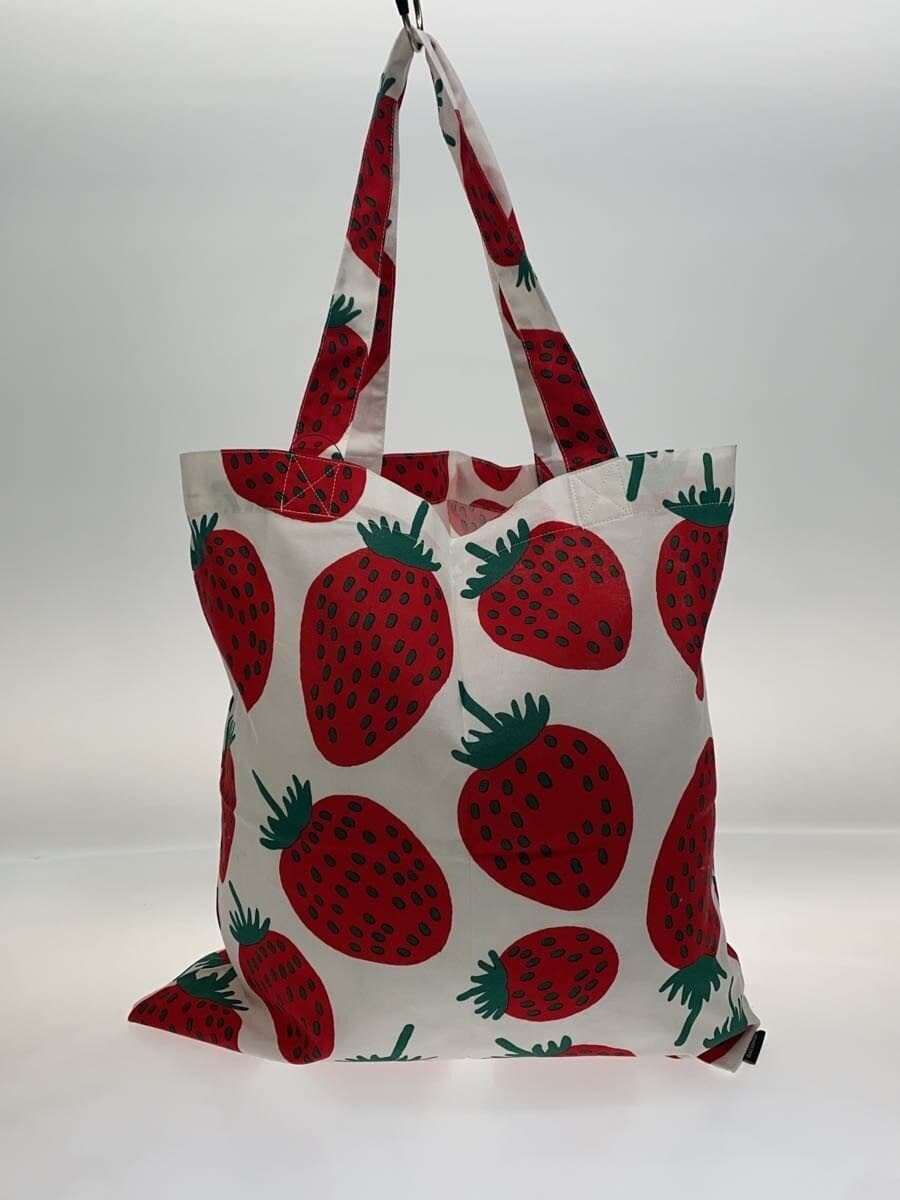 Marimekko Strawberry Tote Bag Cotton White FI-00880