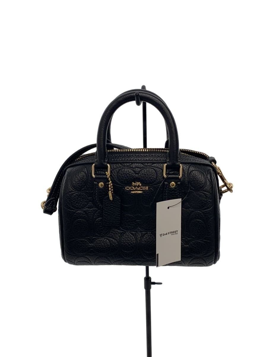 COACHmini rowan Shoulder Bag Leather BLK All-over Print CCF28