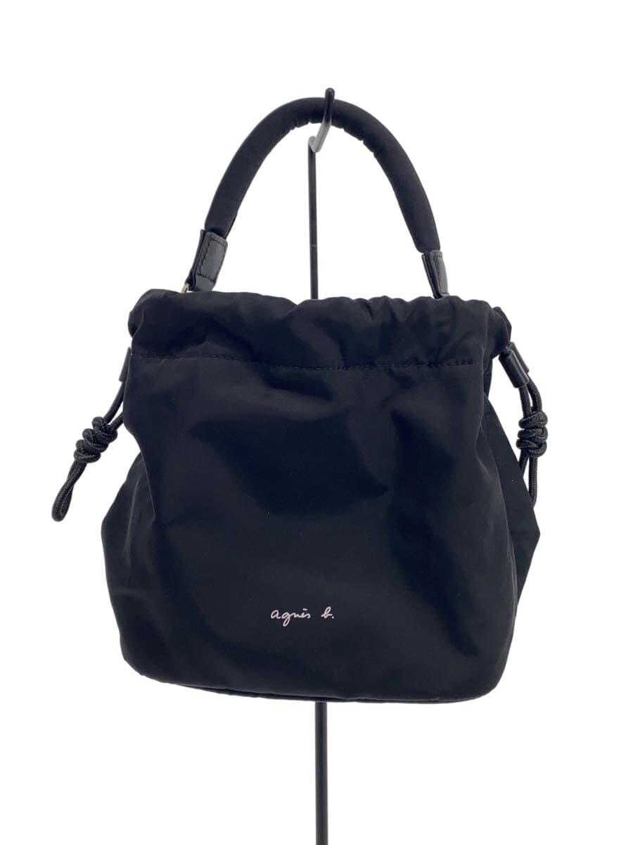agnes b. Drawstring Bag Nylon Black WAS13-01