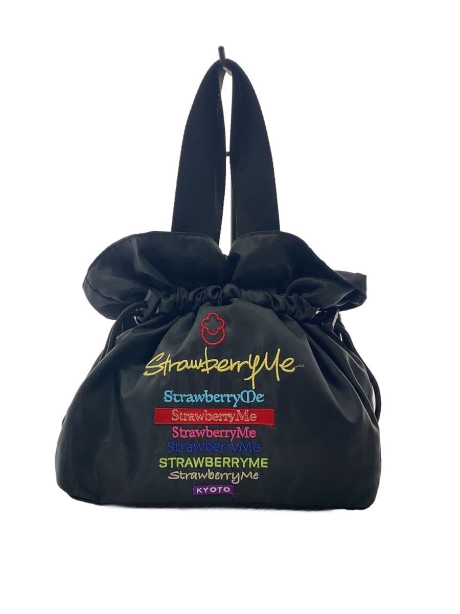 ATAOStrawberryMe Drawstring Bag Shoulder Bag Embroidery Nylon BLK