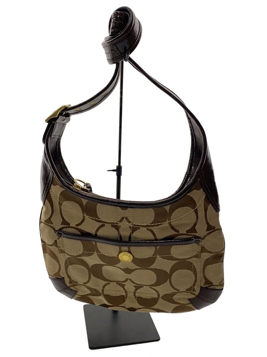 COACH Signature Shoulder Bag Canvas BRW All-over Pattern 11642