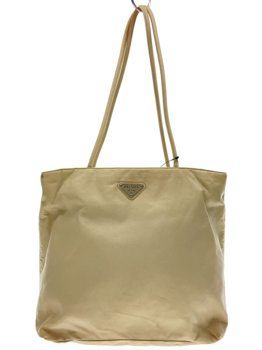 PRADA tote bag nylon beige plain