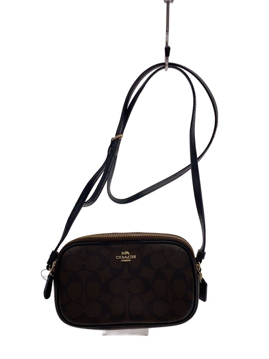 COACH Shoulder Bag Leather BRW All Over Pattern F77996