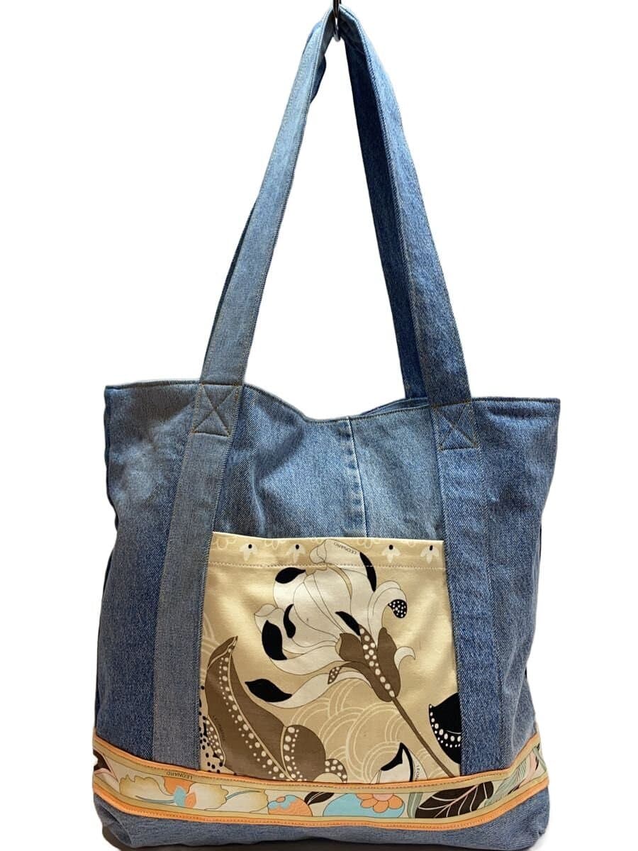 LEONARD Tote Bag Denim IDG Floral