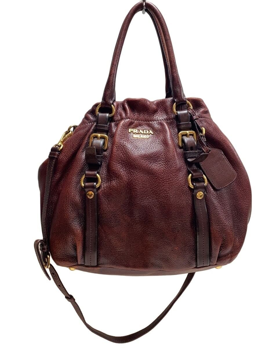 PRADA Shoulder Bag Leather BRD