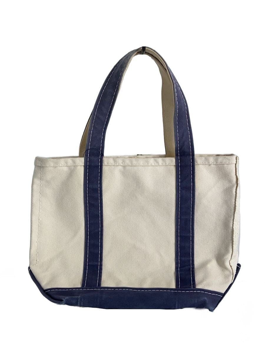 L.L.Bean Tote Bag Canvas White Solid 112635 90s~ Bean Tote