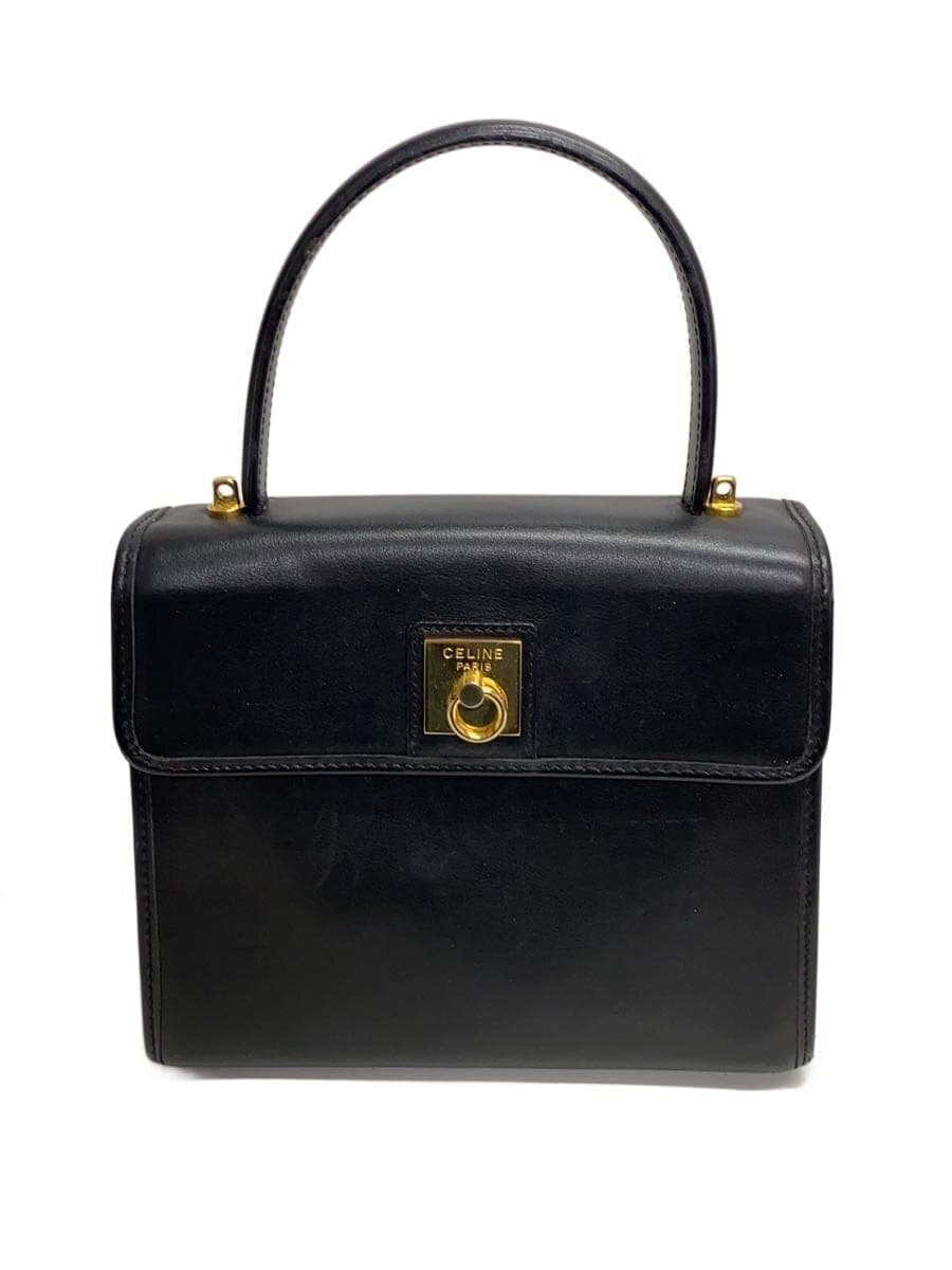 CELINE Gancini Handbag Leather BLK