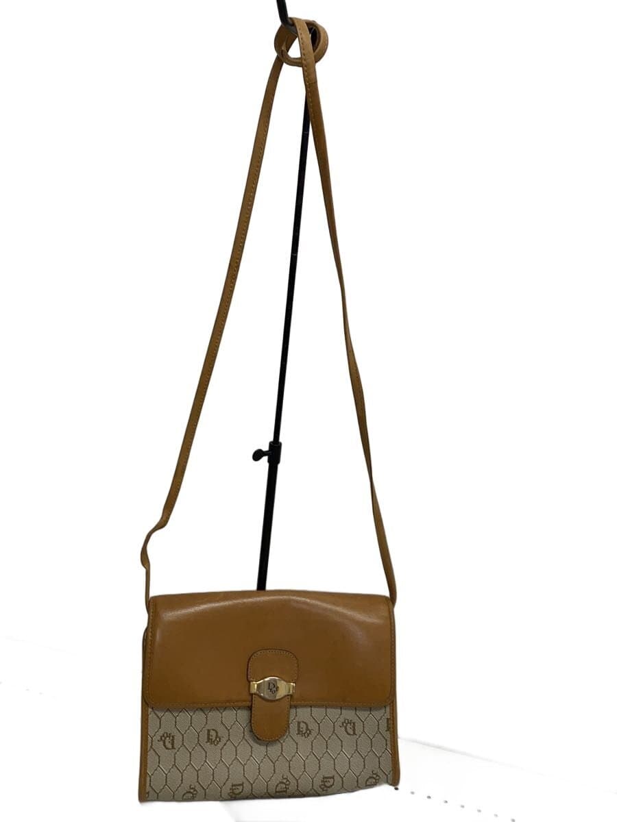 Christian Dior Honeycomb Pattern Shoulder Bag PVC BEG