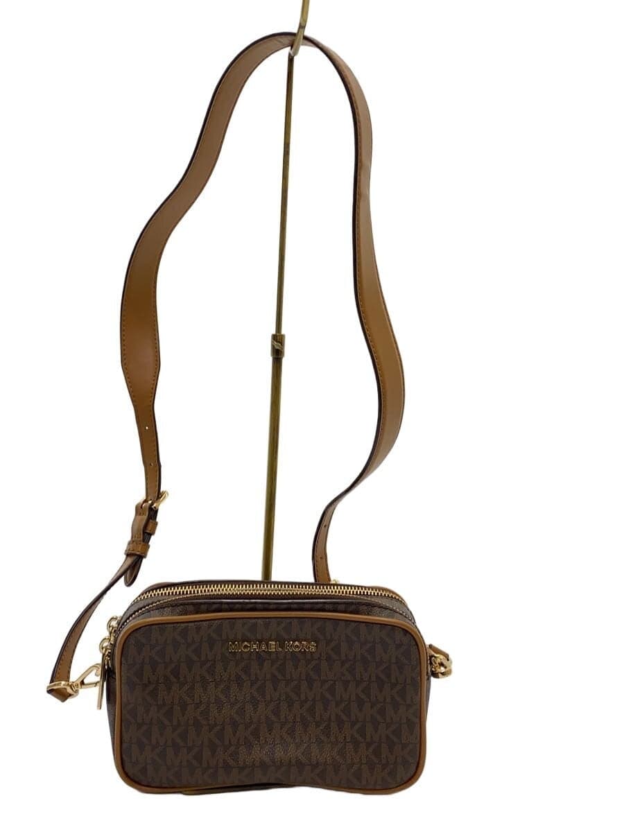 MICHAEL KORS Shoulder Bag PVC BRW All Over Pattern CONNIE LG NS CROSSBODY Connie Large North South