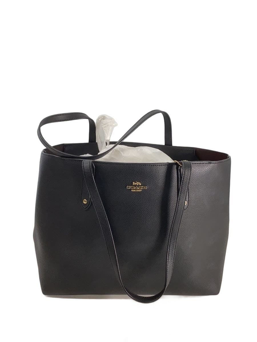 COACH Tote Bag Leather Black 69424