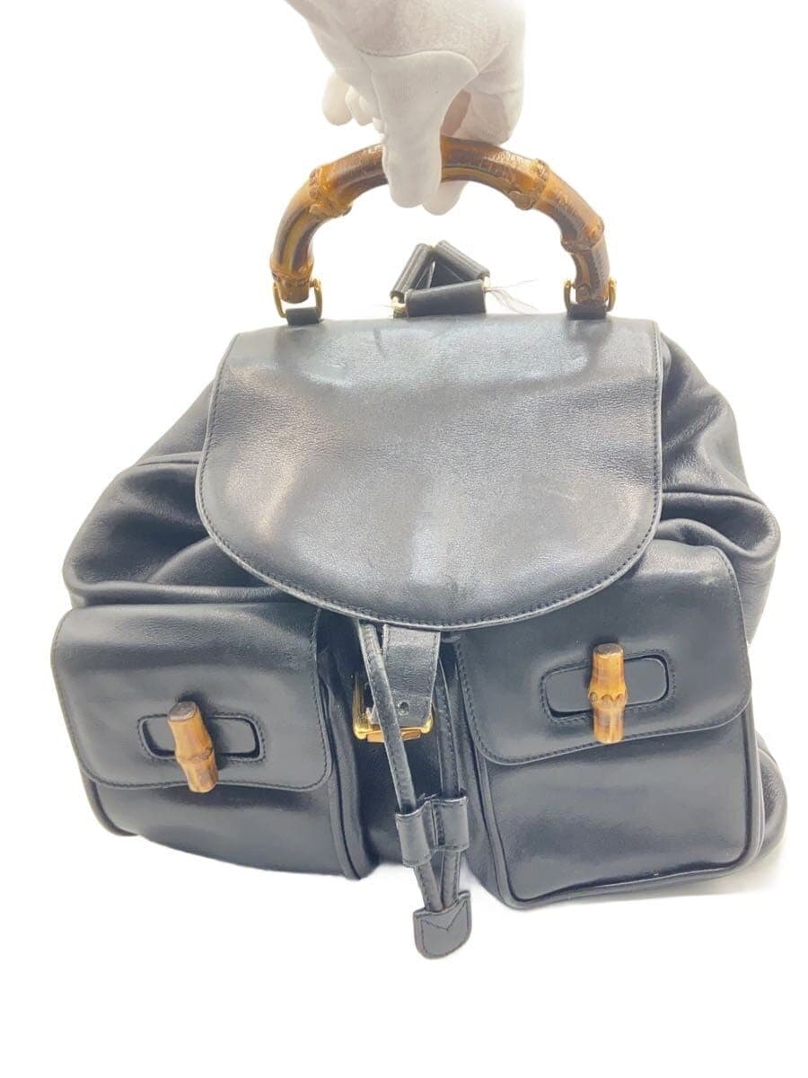 GUCCI Backpack_Bamboo Leather BLK