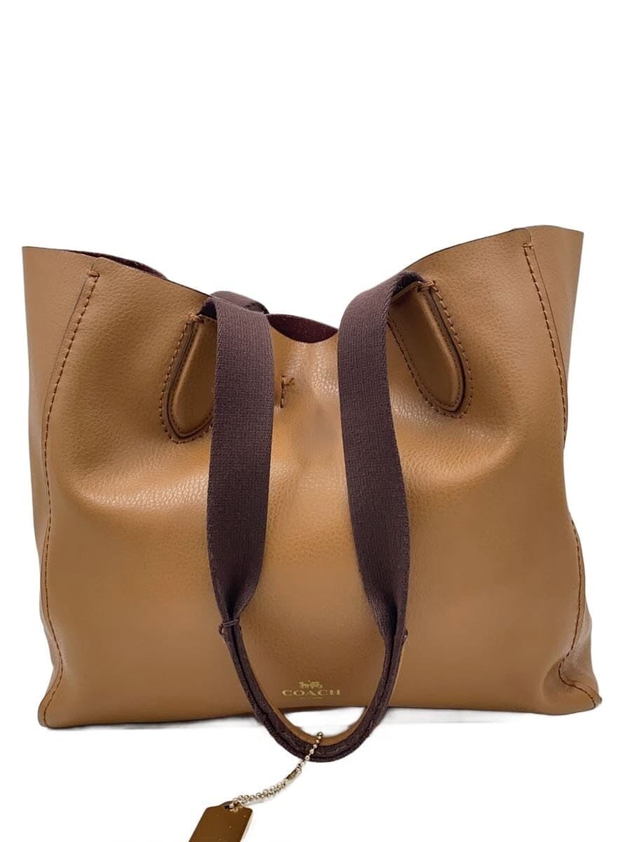 COACH tote bag leather BRW plain f58660