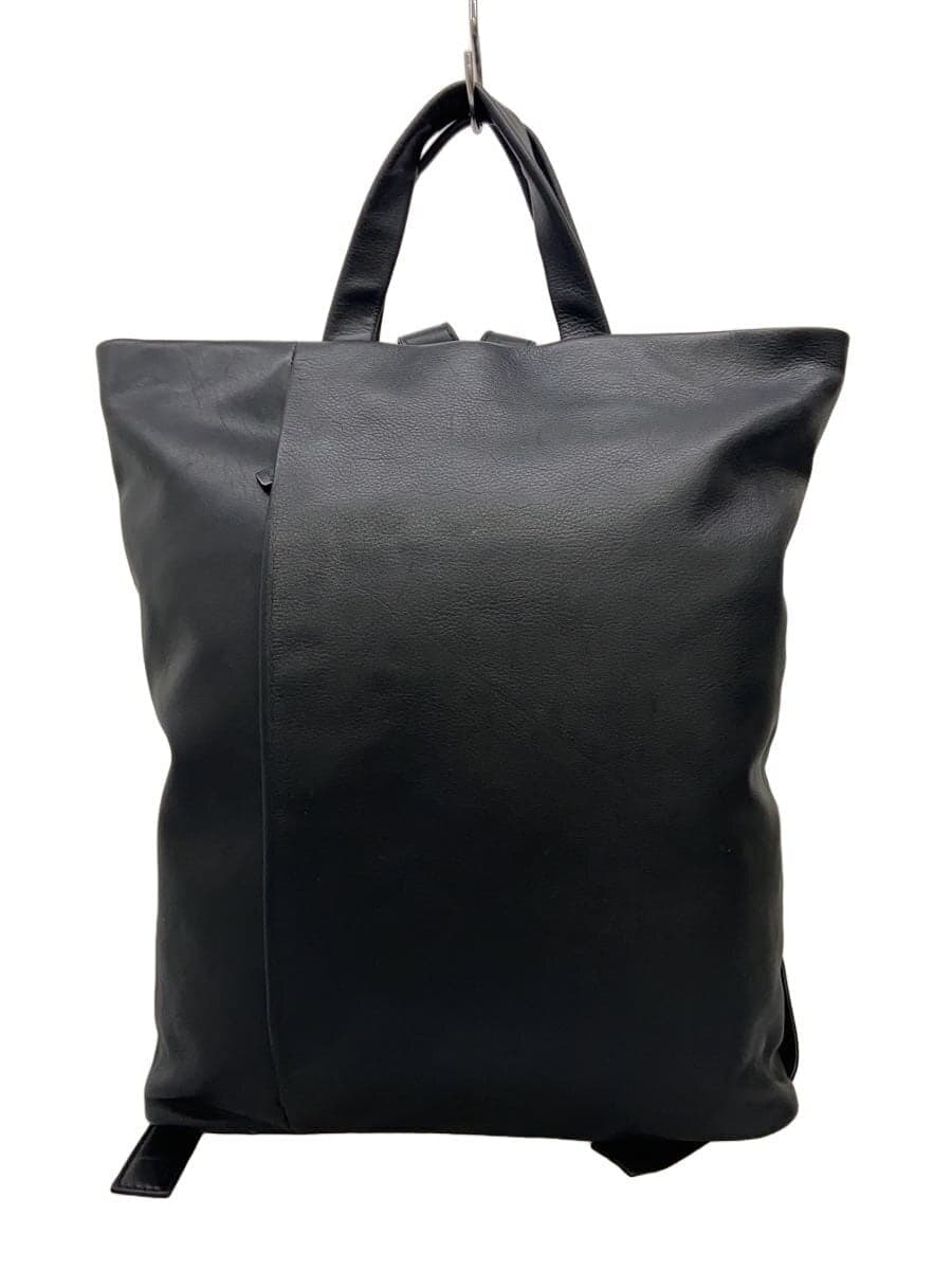 camper2way handbag backpack leather BLK plain