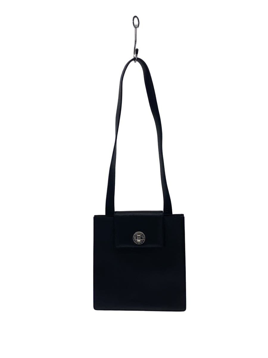 BVLGARI shoulder bag leather black plain RV MTBV