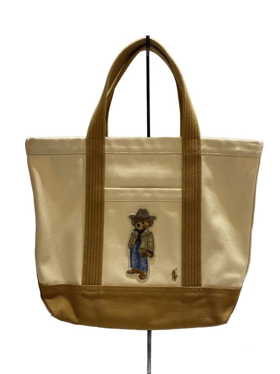 POLO RALPH LAUREN Polo Bear Embroidery Tote Bag Handbag Canvas CML