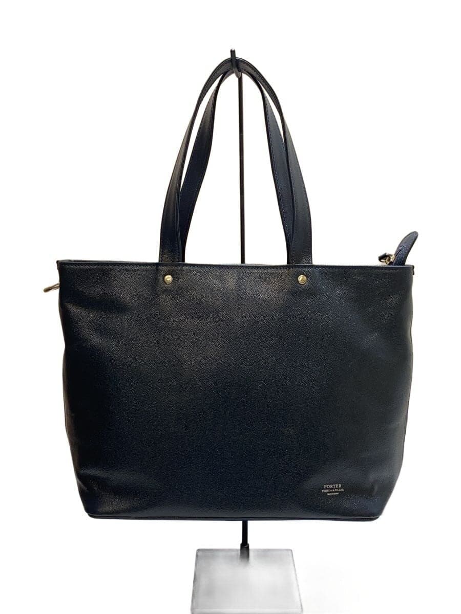 PORTER Tote Bag Leather NVY Solid