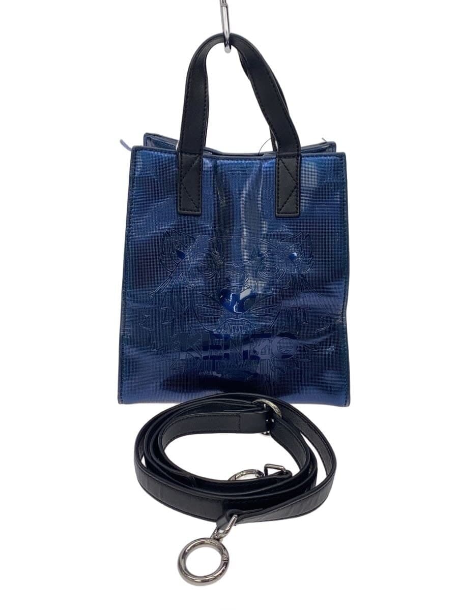 KENZO Shoulder Bag Patent Leather BLU