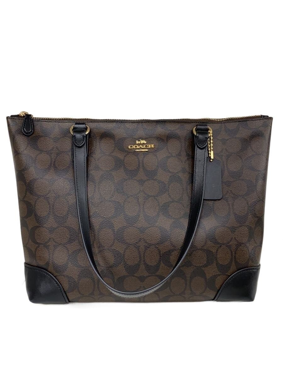 COACH Tote Bag Leather BRW All Over Pattern F29208