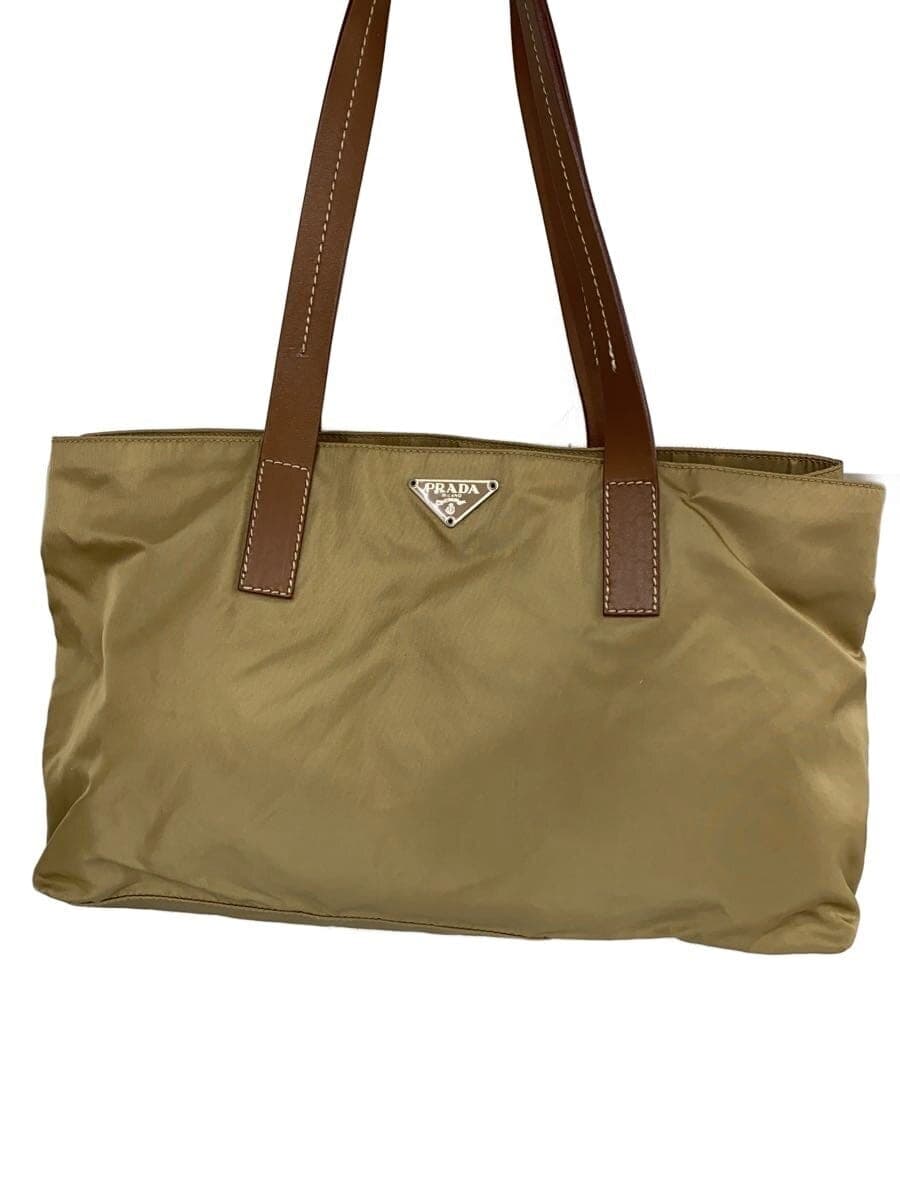 PRADA Tote Bag Nylon BEG Solid
