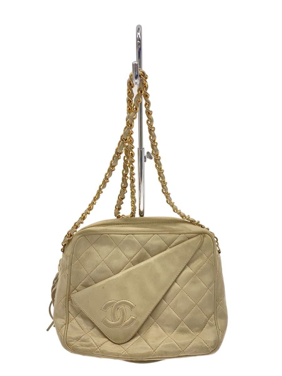 CHANEL Matelassé Coco Mark Chain Shoulder Bag -- CRM OLD vintage