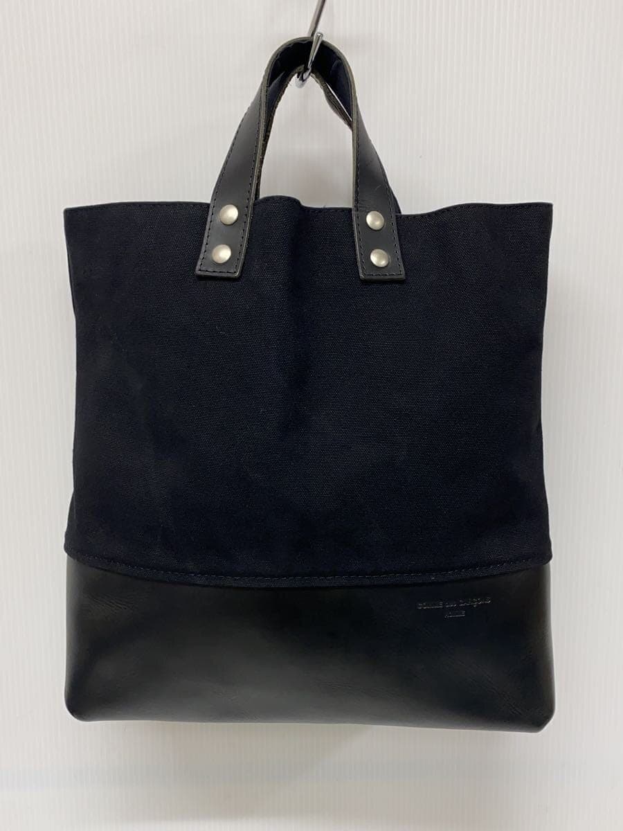 COMME des GARCONS HOMME Canvas Leather Tote Bag Cotton Black Solid HB-K 203