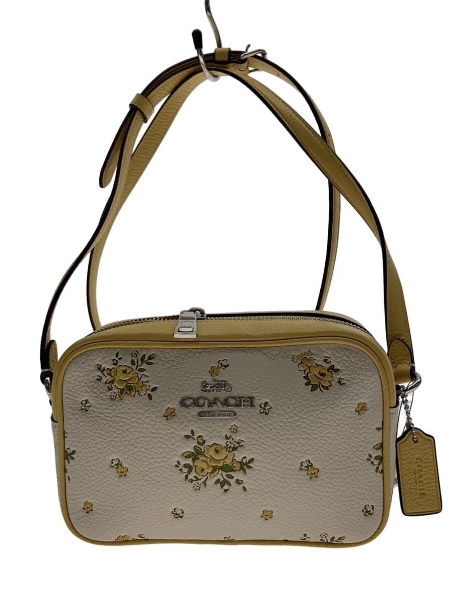 COACH Mini Jamie Camera Bag Floral Print Shoulder Bag Leather BEG CAQ38