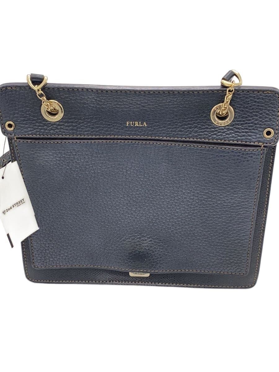 FURLA Shoulder Bag Leather BLK Solid 269308