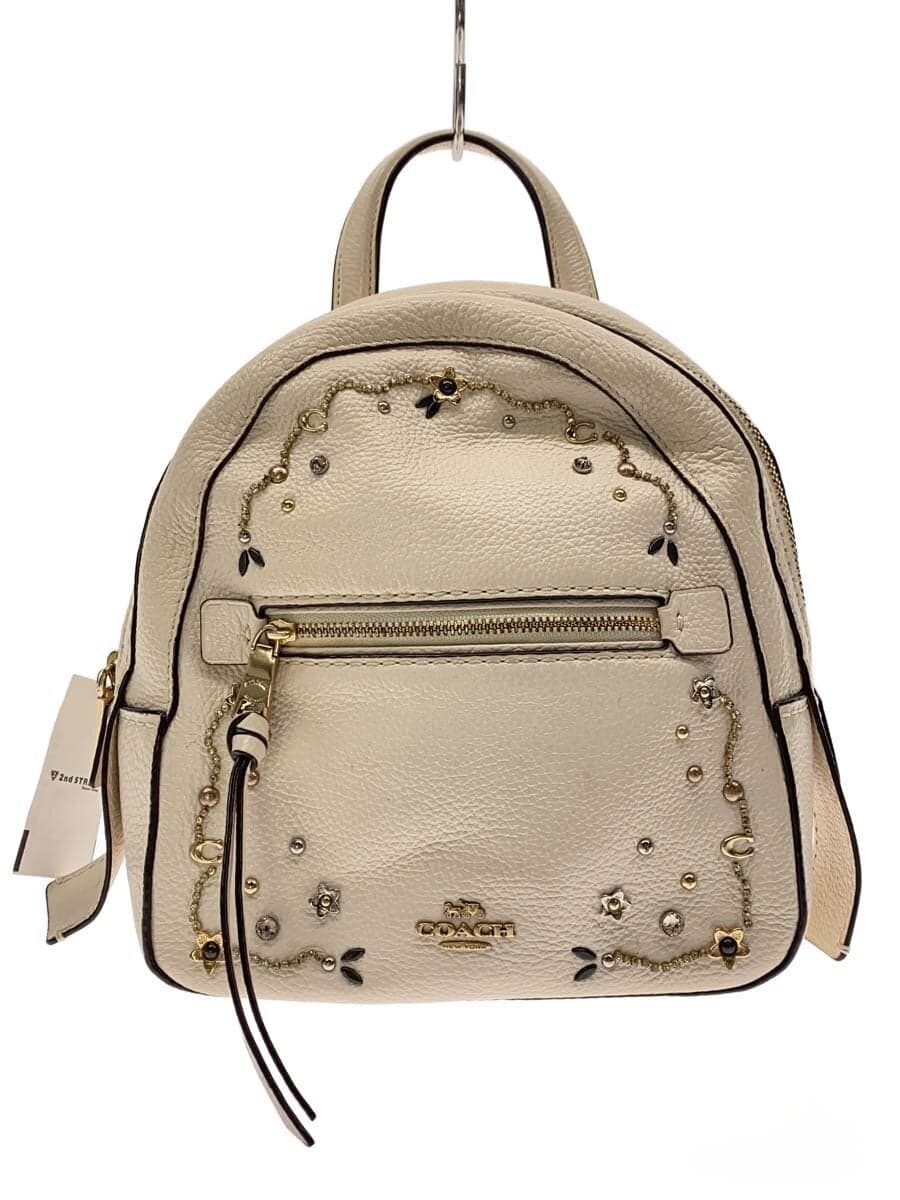 COACH Backpack Leather WHT F49125