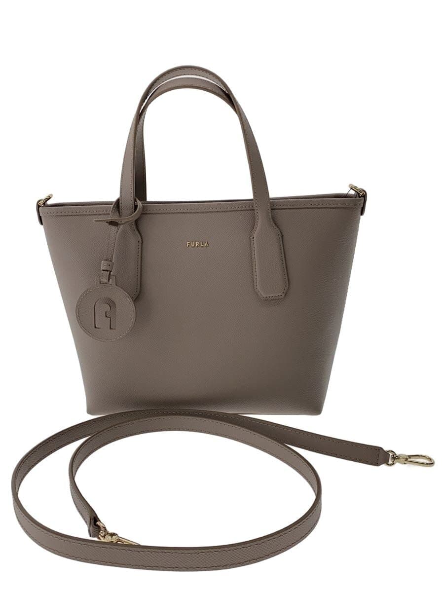 FURLA Tote Bag Leather BEG Solid
