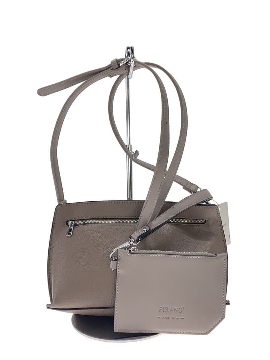FIRANO Arno Label Shoulder Bag Faux Leather GRY Solid