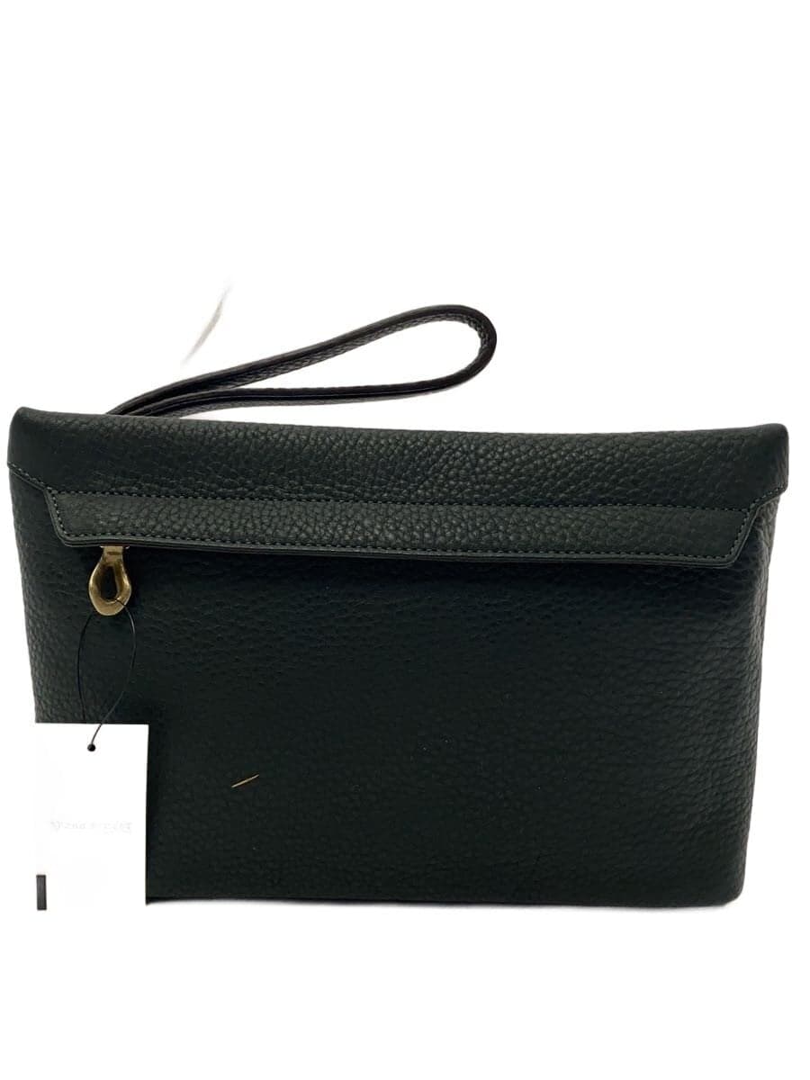 ETiAMTrot Shrink Pouch Second Bag Cowhide Leather Brass Hardware GRN