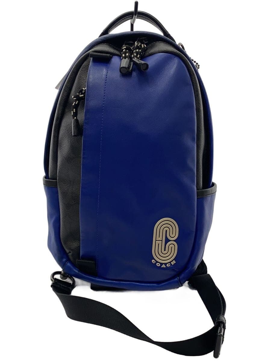 COACH Edge Pack Body Bag Shoulder Bag Leather BLU C1329