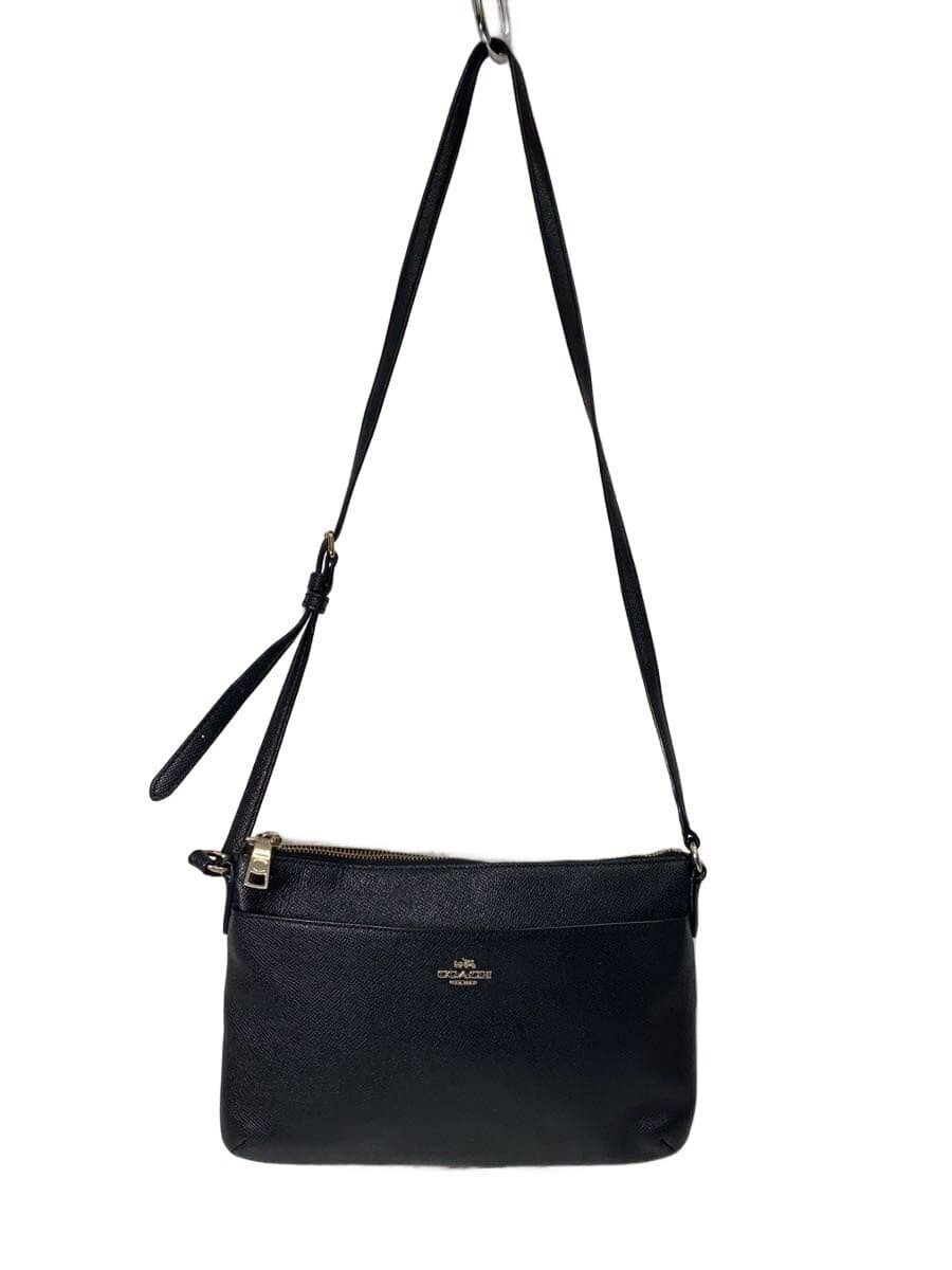COACH Shoulder Bag Leather BLK Solid F57788