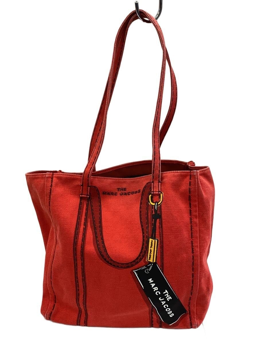 THE MARC JACOBS Tote Bag Canvas RED The Trompe L’Oeli Tag