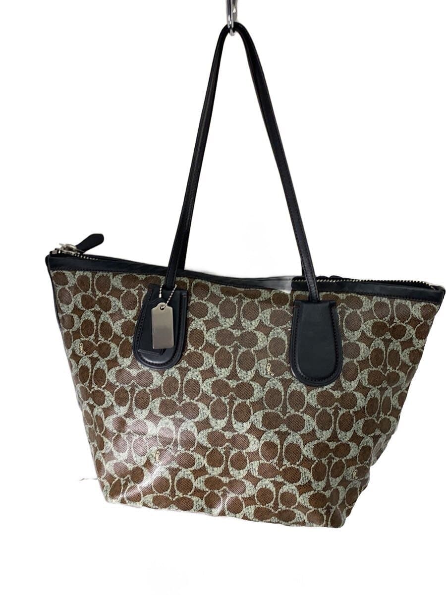 COACH Taxi Tote Bag Signature Camo Canvas PVC BRW All-over Pattern 35504