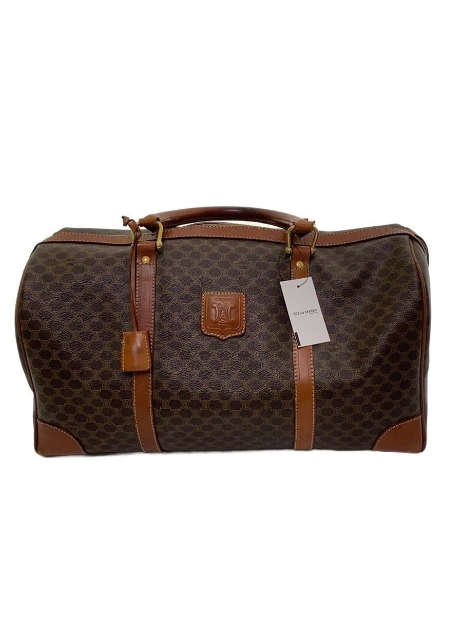 CELINE Boston Bag Leather BRW All Over Pattern