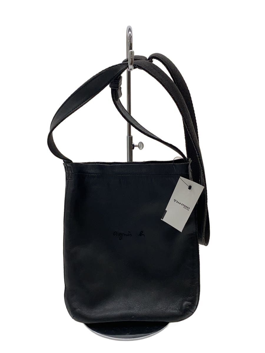 agnes b. shoulder bag leather BLK