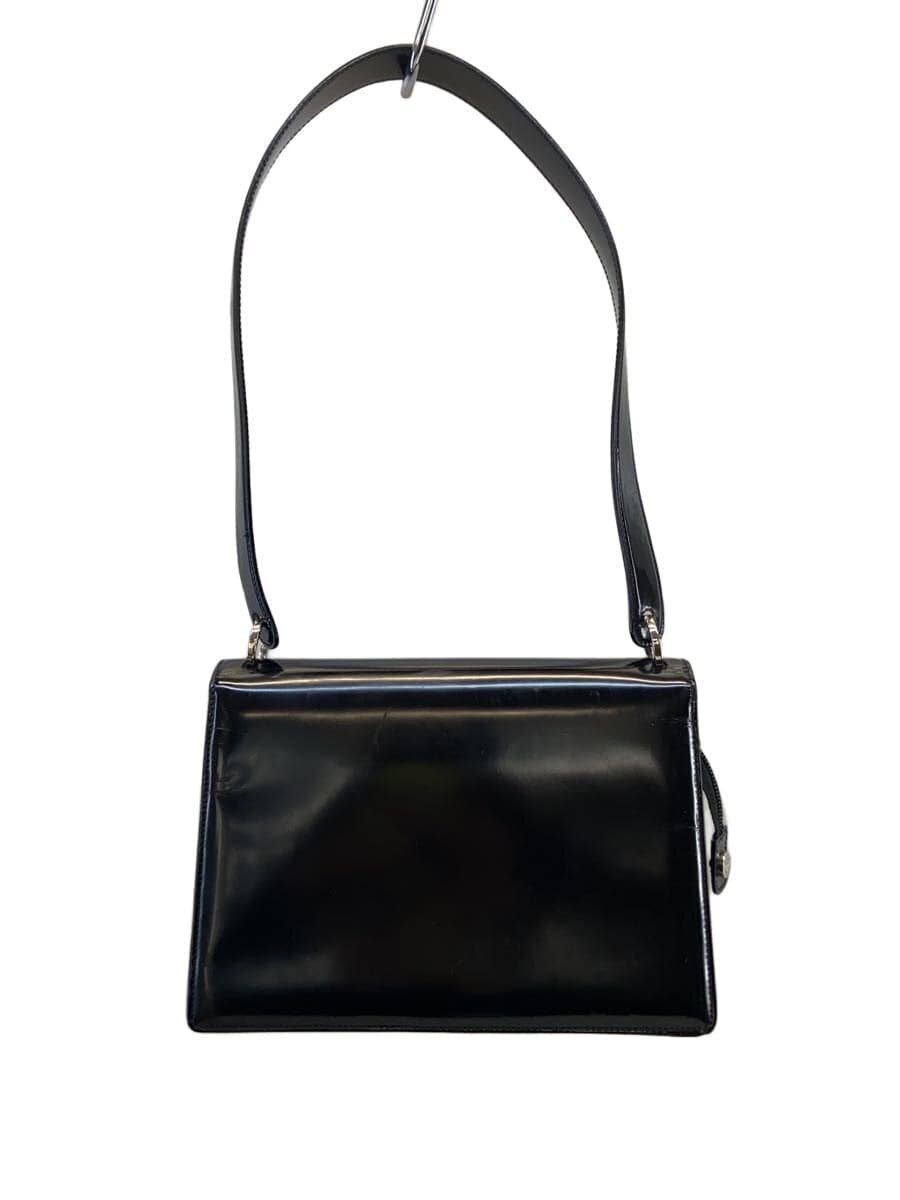 Salvatore Ferragamo Shoulder Bag Patent Leather BLK