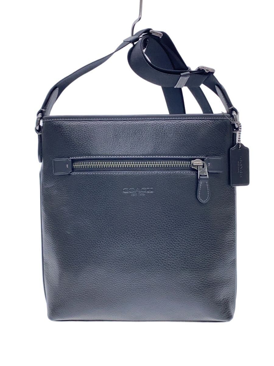 COACH Shoulder Bag Leather BLK Solid CT833 Slim Messenger