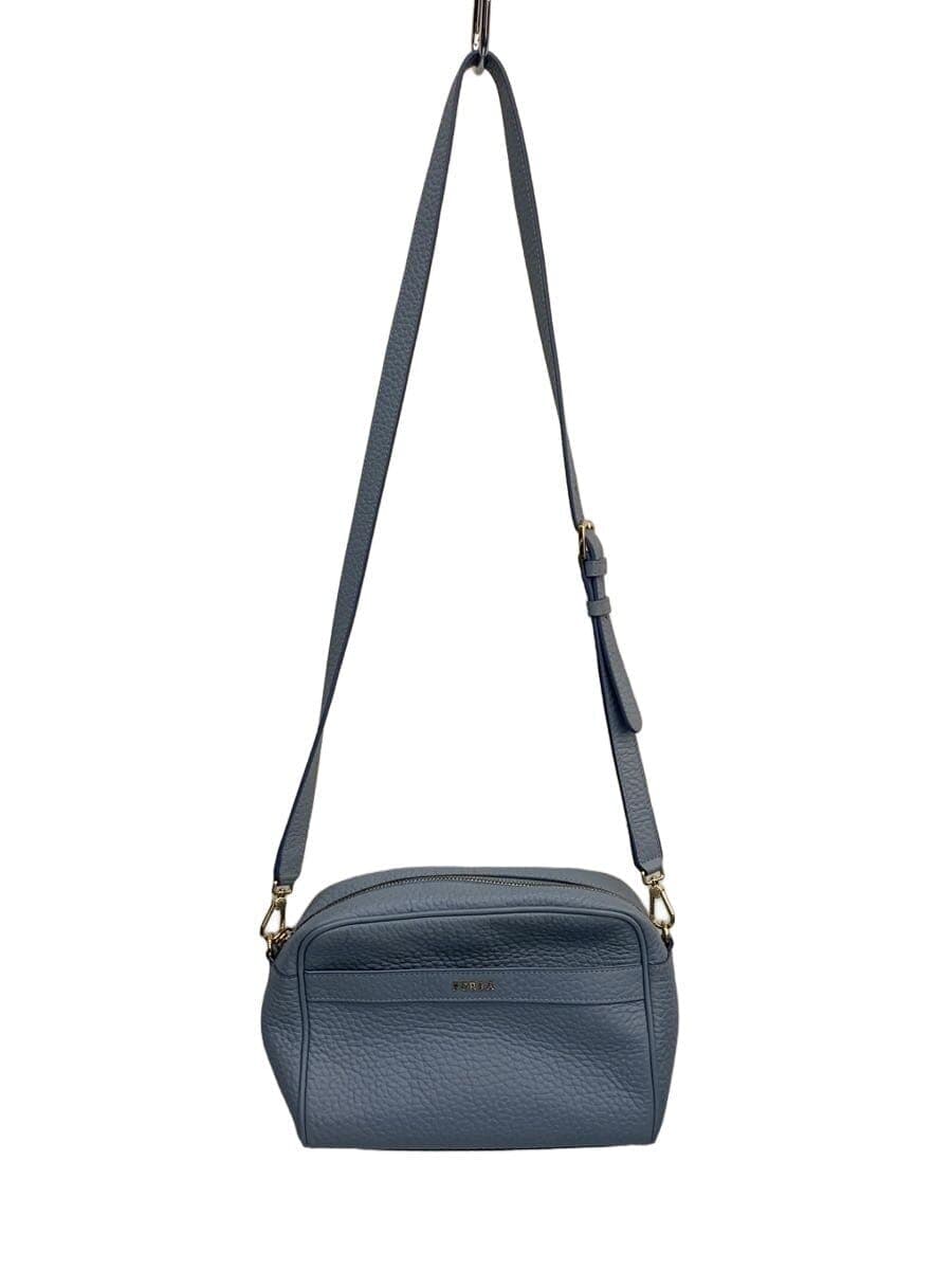 FURLA shoulder bag leather blue