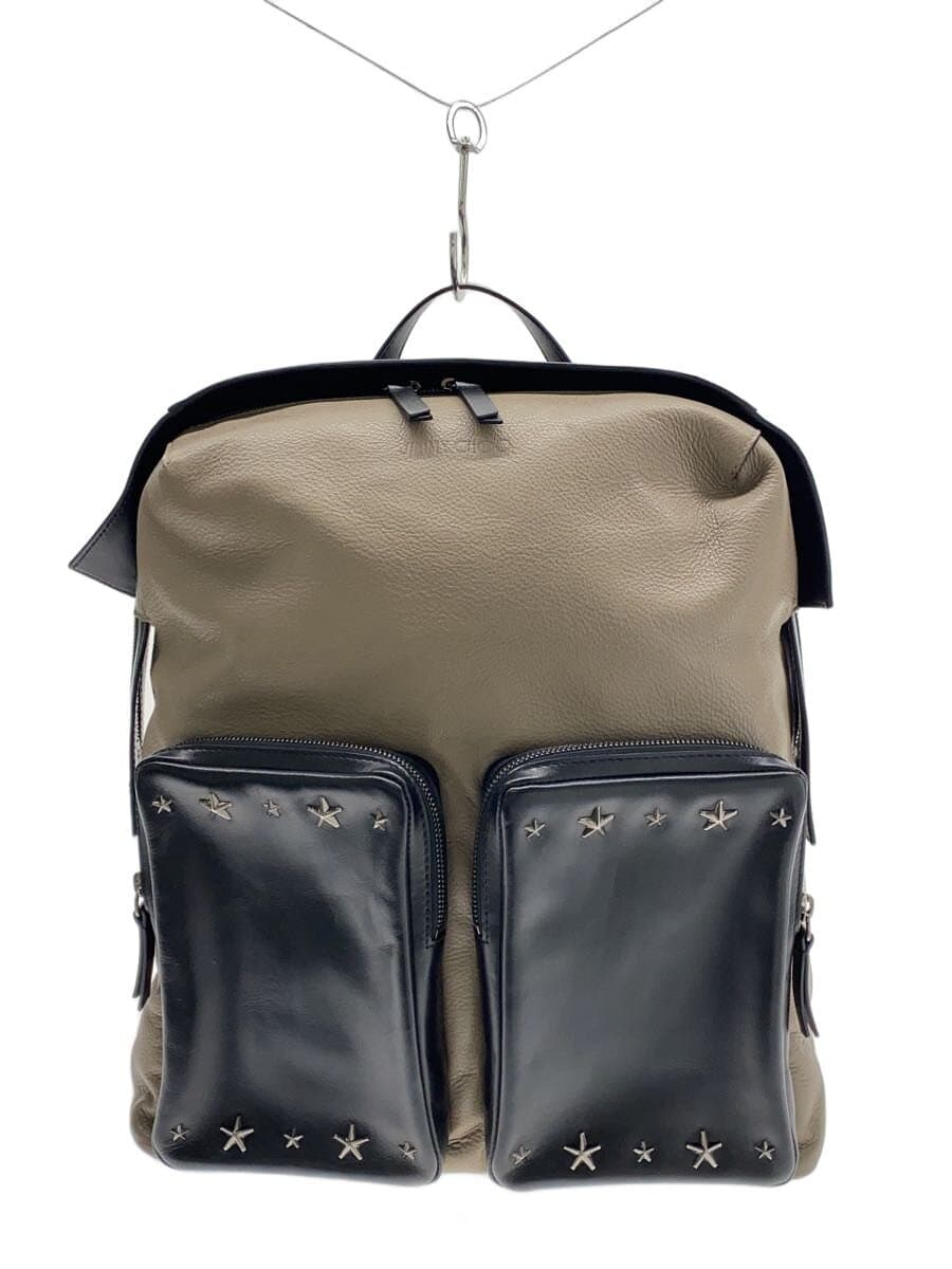 JIMMY CHOO Lennox Studs Backpack Leather BEG