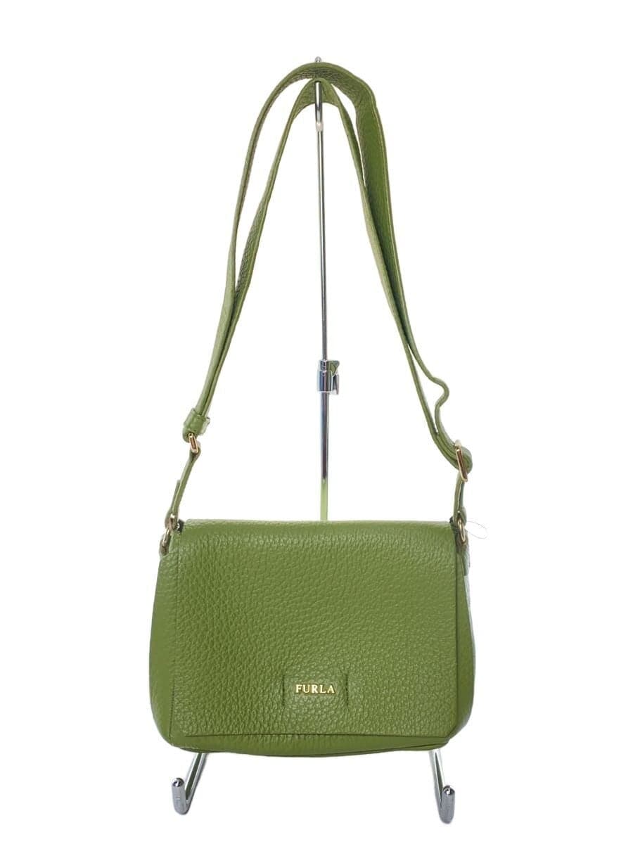 FURLA Shoulder Bag Leather GRN Solid