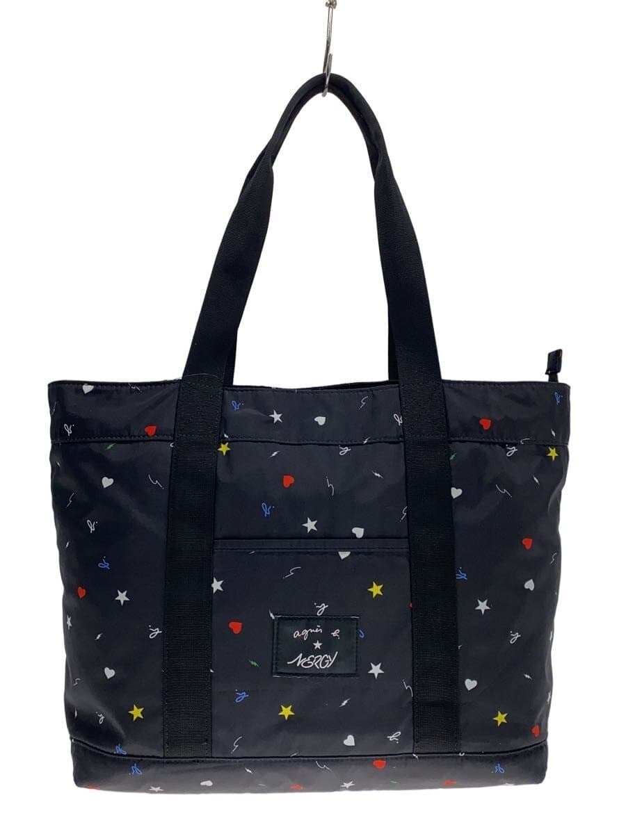 agnes b. Tote Bag BLK All Over Pattern
