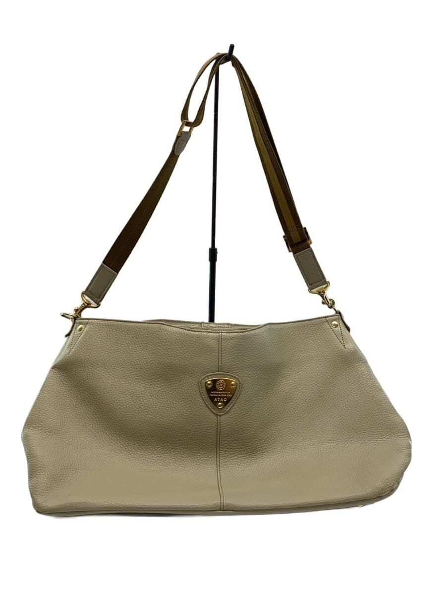 ATAO Shoulder Bag Leather CRM Solid Color