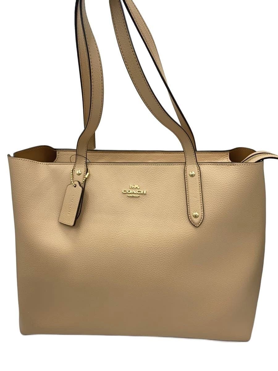 COACH Tote Bag_All Leather Leather BEG