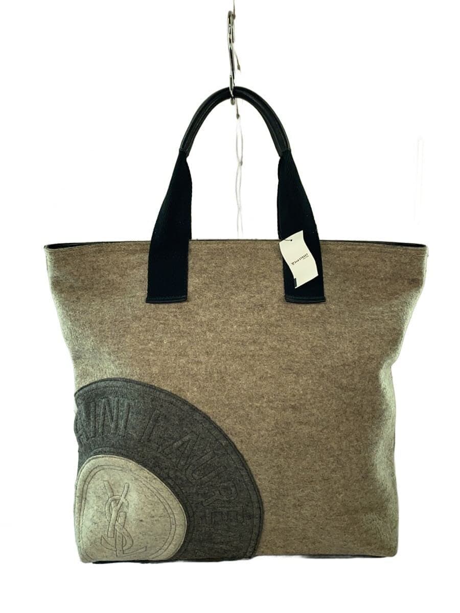 YVES SAINT LAURENT tote bag wool BEG