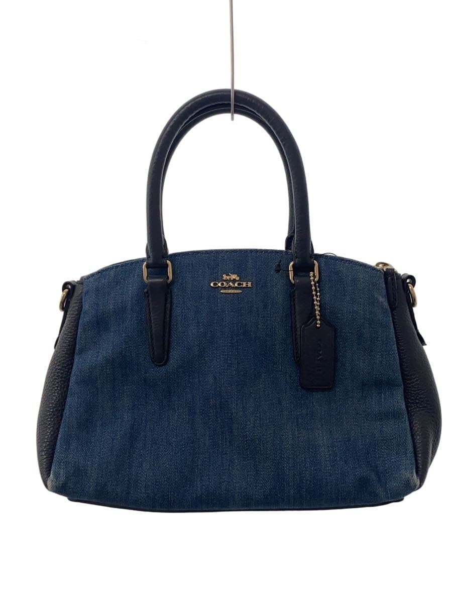 COACH Handbag Leather Indigo F67473 Denim