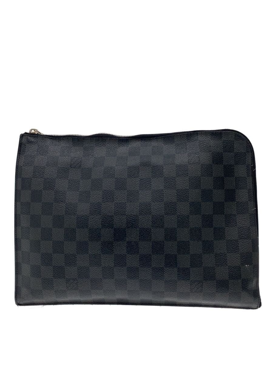 LOUIS VUITTON Pochette Jules GM_Damier Graphite PVC BLK
