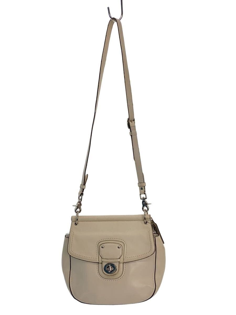 COACH Shoulder Bag_All Leather Leather WHT